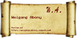Weigang Abony névjegykártya